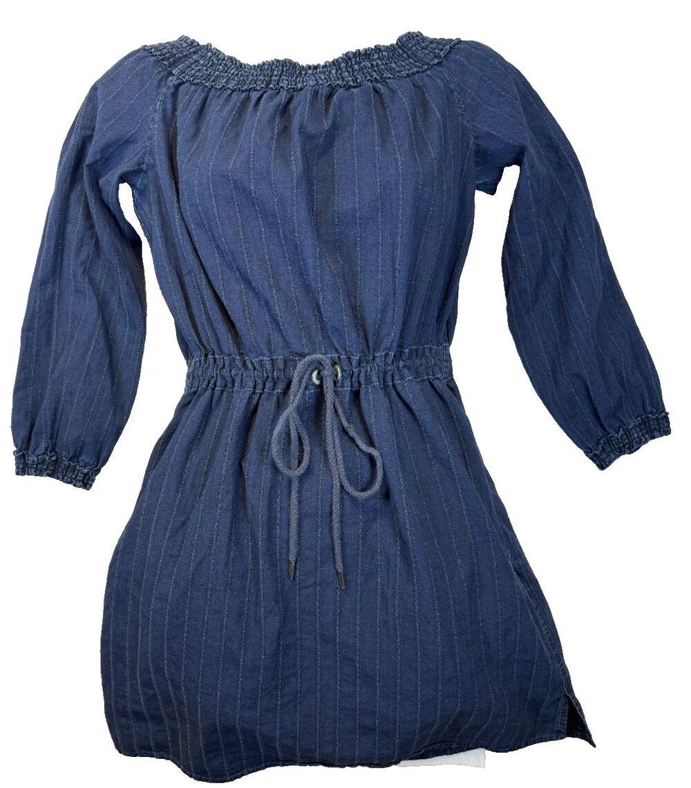 REPAIR Rag & Bone Drew Dress Size M Indigo Chambray FLAWED Tear at Pocket